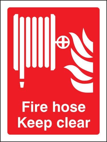 11007K Fire hose keep clear Rigid Plastic (400x300mm) Safety Sign