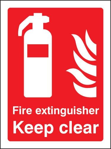 11009K Fire extinguisher keep clear Rigid Plastic (400x300mm) Safety Sign