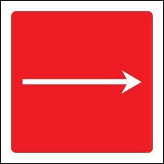 11021C Fire Arrow - straight - Rigid Plastic (150x150mm) Safety Sign