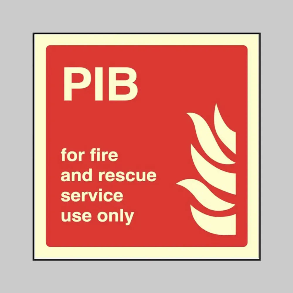 31110F PIB For Fire and Rescue Service Use Only Photoluminescent Rigid (200x200mm) Safety Sign