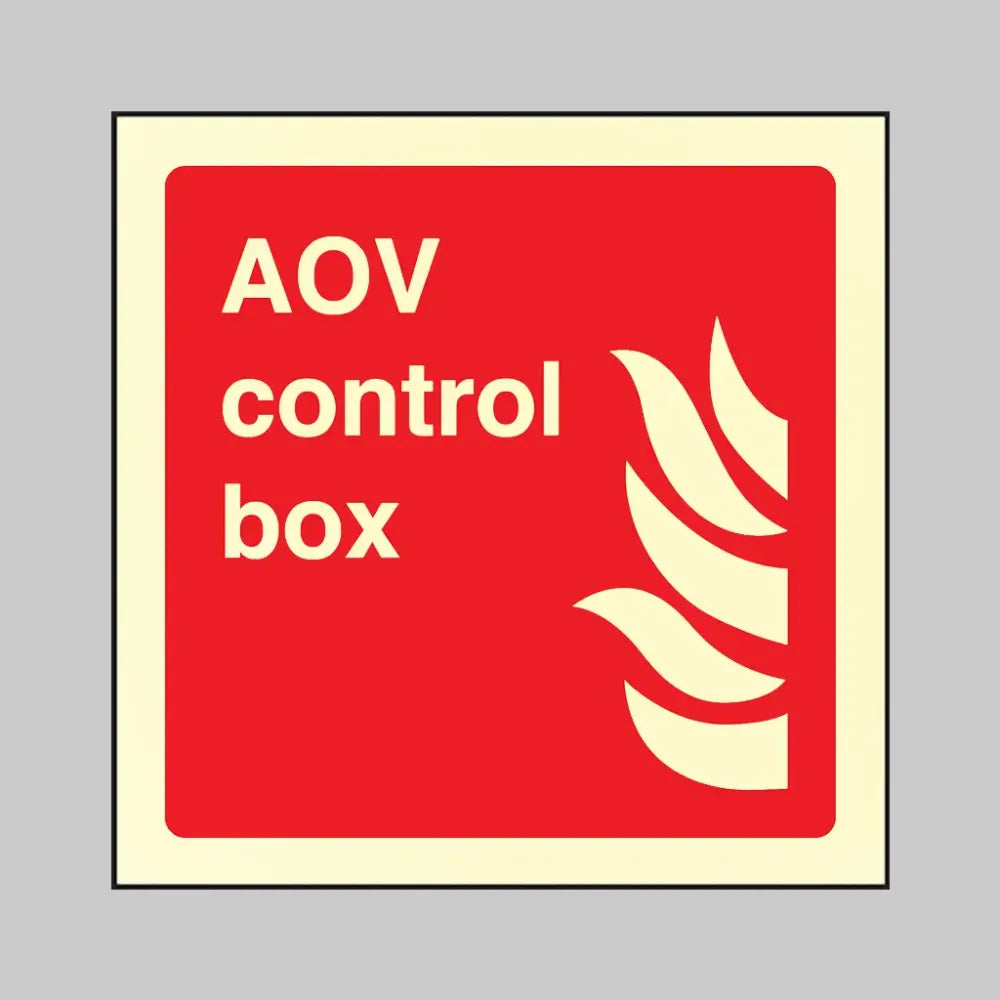 31113C AOV control box Photoluminescent Rigid (150x150mm) Safety Sign