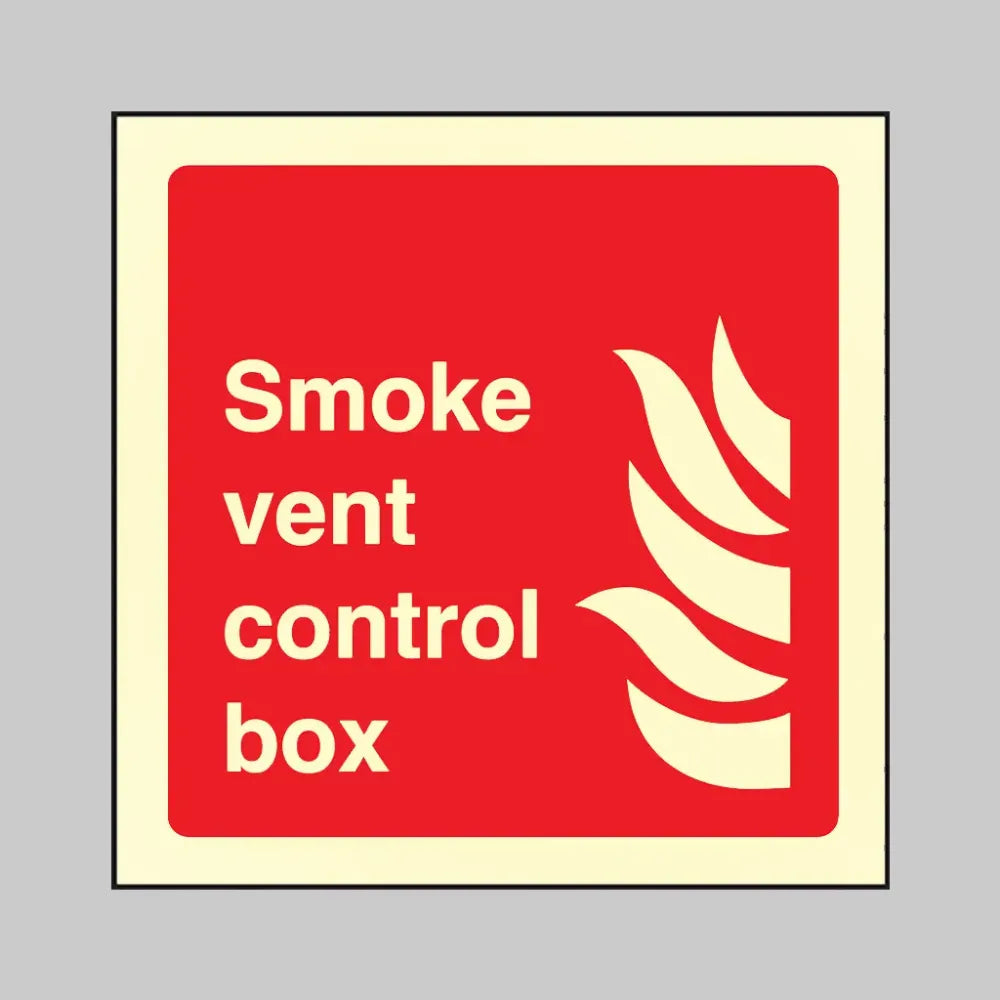 31116C Smoke vent control box Photoluminescent Rigid (150x150mm) Safety Sign