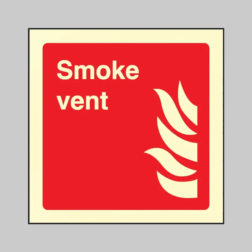 31117C Smoke vent Photoluminescent Rigid (150x150mm) Safety Sign