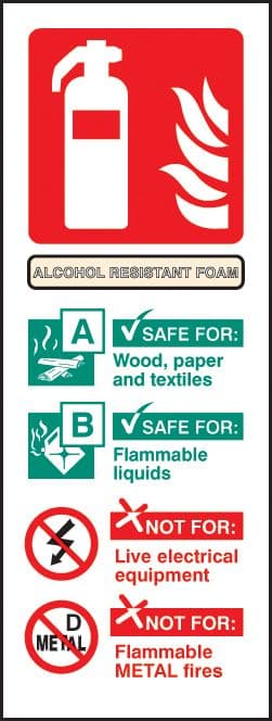 11244S Alcohol resistant foam identification Rigid Plastic (75x200mm) Safety Sign