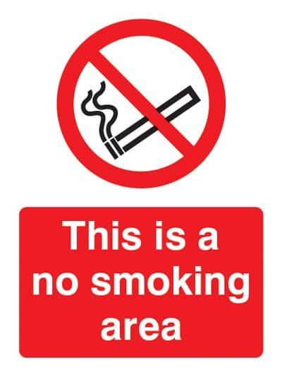 13002E No smoking area Rigid Plastic (200x150mm) Safety Sign