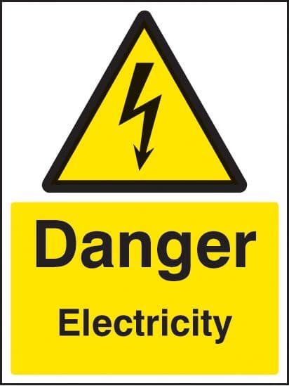 14012E Danger electricity Rigid Plastic (200x150mm) Safety Sign