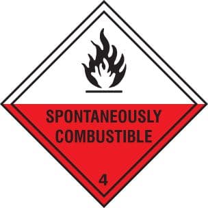 14435F Spontaneously combustible Rigid Plastic (200x200mm) Safety Sign