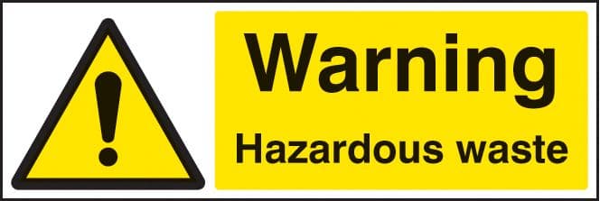 14446M Hazardous waste Rigid Plastic (600x200mm) Safety Sign