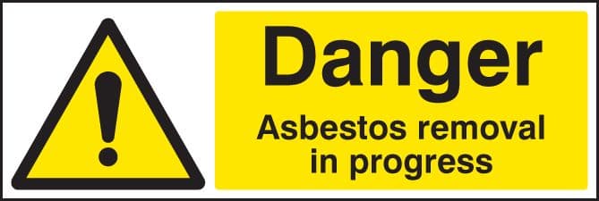 14449G Danger asbestos removal in progress Rigid Plastic (300x100mm) Safety Sign