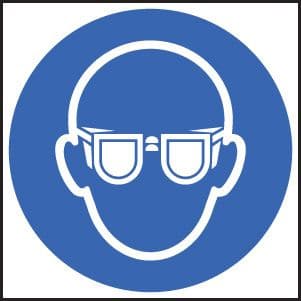 15006N Goggles symbol Rigid Plastic (400x400mm) Safety Sign