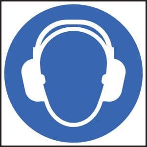 15014N Ear protection symbol Rigid Plastic (400x400mm) Safety Sign