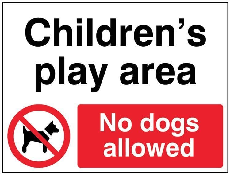 15467E Childrens play area No dogs allowed Safety Sign