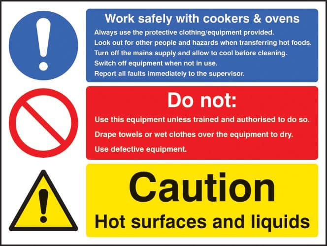 15625K Work safety with cookers & ovens Rigid Plastic (400x300mm) Safety Sign