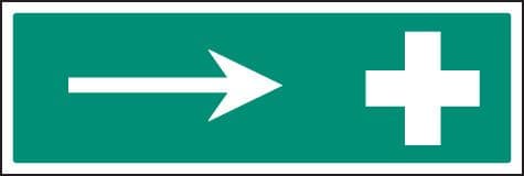 16013G First aid right symbol Rigid Plastic (300x100mm) Safety Sign
