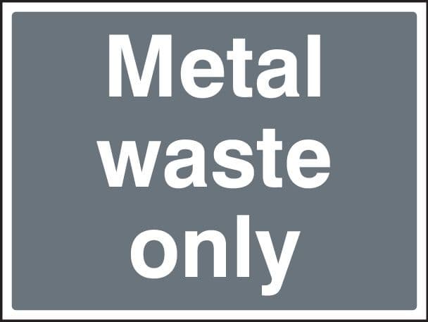 16601Q Metal waste only Rigid Plastic (600x450mm) Safety Sign