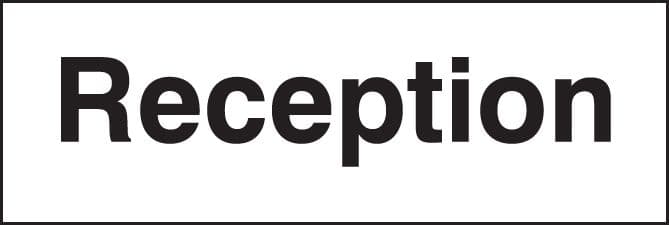 17011G Reception Rigid Plastic (300x100mm) Safety Sign