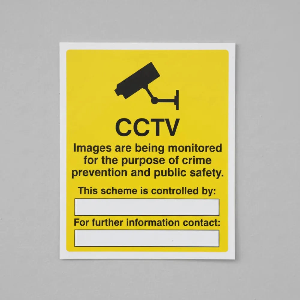 11713Y CCTV images being monitored for the purpose of crime Rigid Plastic (200x300mm) Safety Sign