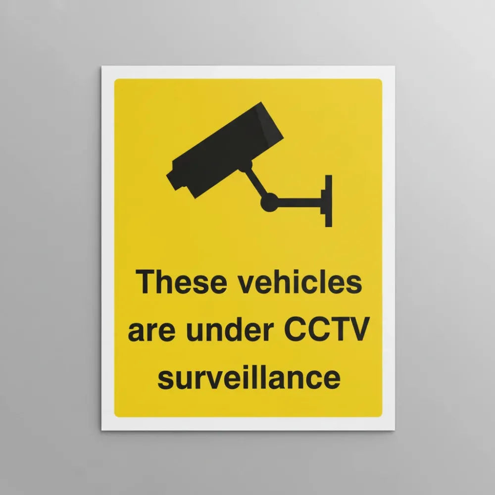 21739Y These vehicles are under CCTV surveillance Self Adhesive Vinyl (200x300mm) Safety Sign