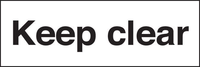 17566M Keep clear Rigid Plastic (600x200mm) Safety Sign
