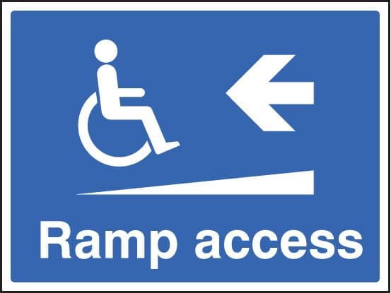 17604Q Ramp access left Rigid Plastic (600x450mm) Safety Sign
