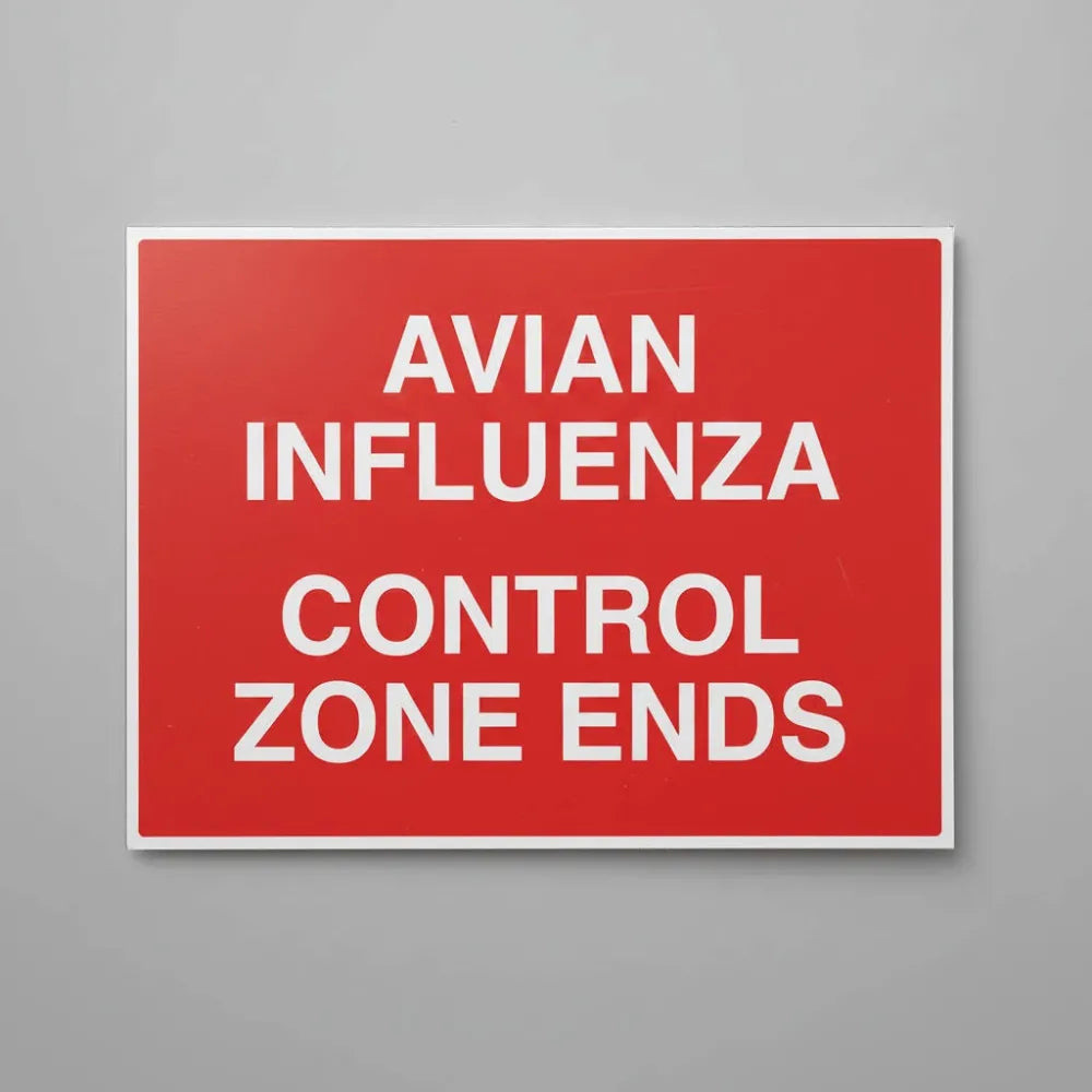 11780W Avian influenza Control zone ends Rigid Plastic (900x600mm) Safety Sign