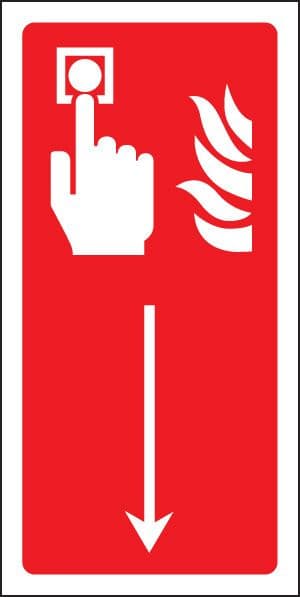 21002X Call point down Self Adhesive Vinyl (200x100mm) Safety Sign