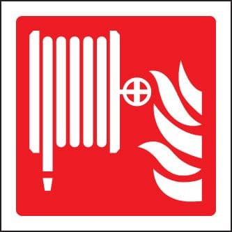 21019C Fire hose symbol Self Adhesive Vinyl (150x150mm) Safety Sign