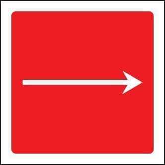 21021C Fire Arrow - straight - Self Adhesive Vinyl (150x150mm) Safety Sign