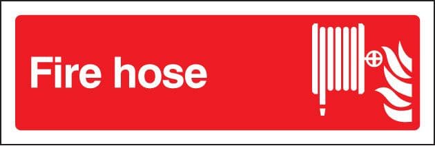 21024G Fire hose Self Adhesive Vinyl (300x100mm) Safety Sign