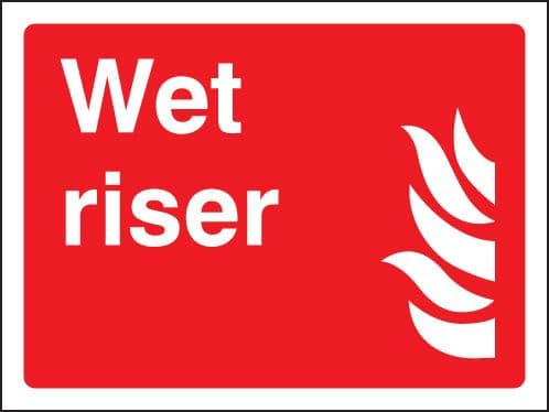 21105E Wet riser Self Adhesive Vinyl (200x150mm) Safety Sign