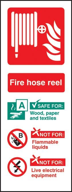 21221S Hose reel identification Self Adhesive Vinyl (75x200mm) Safety Sign