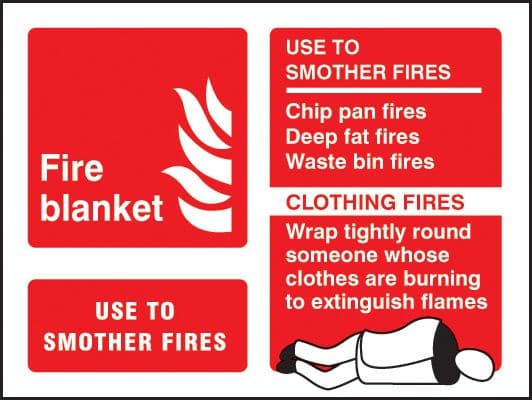 21246E Fire blanket identification Self Adhesive Vinyl (200x150mm) Safety Sign