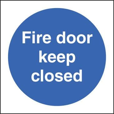 21616B Fire door keep closed Self Adhesive Vinyl (80x80mm) Safety Sign