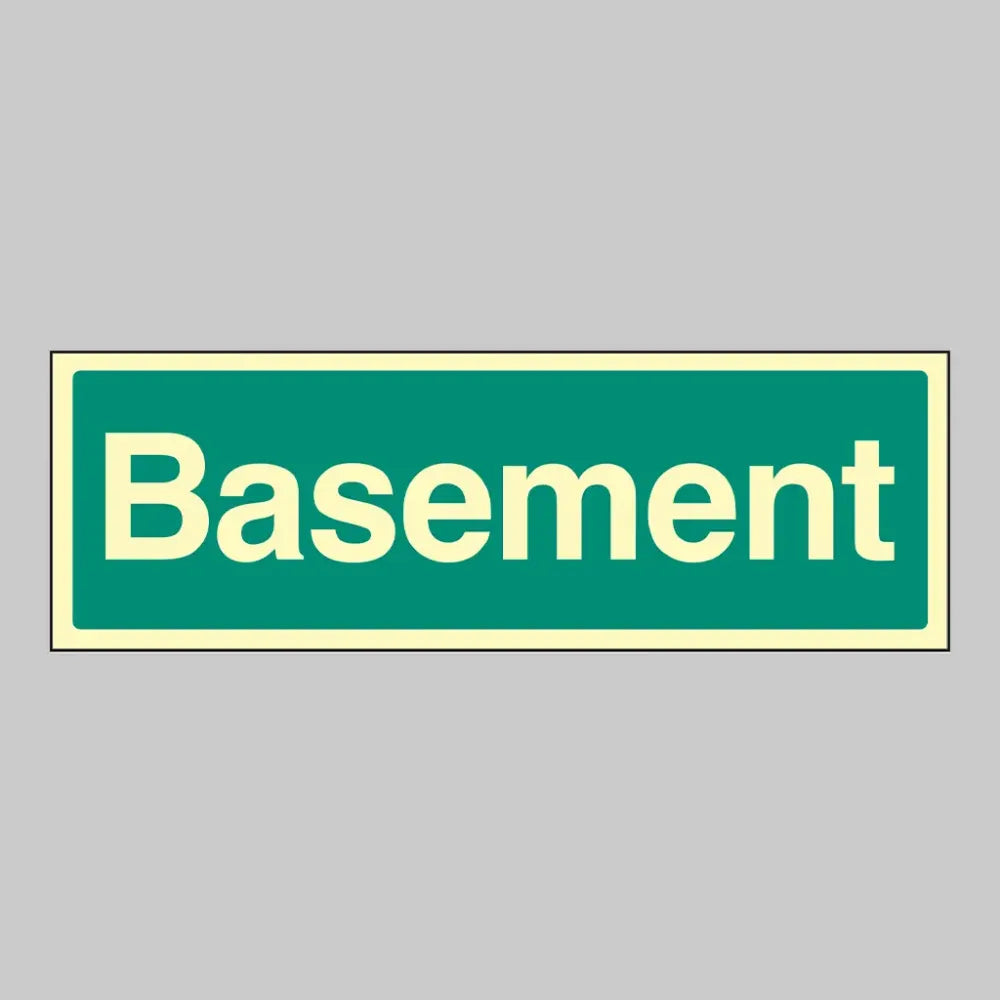 32184L Basement Photoluminescent Rigid (450x150mm) Safety Sign