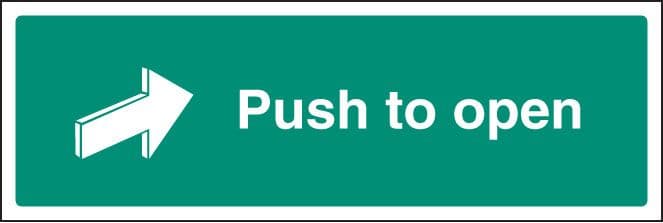 22050L Push to open Self Adhesive Vinyl (450x150mm) Safety Sign