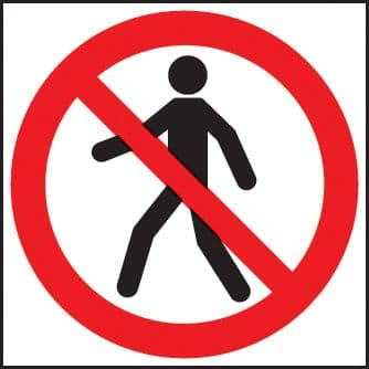 23210F No admittance symbol Self Adhesive Vinyl (200x200mm) Safety Sign