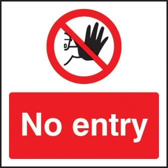 23214F No entry Self Adhesive Vinyl (200x200mm) Safety Sign