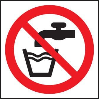 23604F Not drinking water (symbol) Self Adhesive Vinyl (200x200mm) Safety Sign