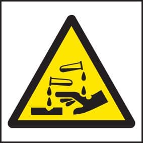 24419F Corrosive symbol Self Adhesive Vinyl (200x200mm) Safety Sign