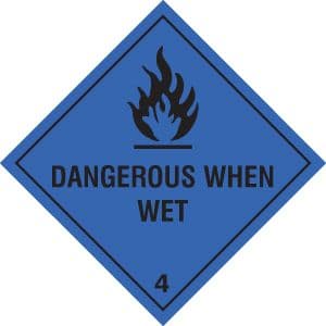 24436U Dangerous when wet Self Adhesive Vinyl (100x100mm) Safety Sign