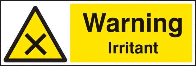 24454G Warning irritant Self Adhesive Vinyl (300x100mm) Safety Sign