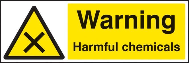 24459G Warning harmful chemicals Self Adhesive Vinyl (300x100mm) Safety Sign