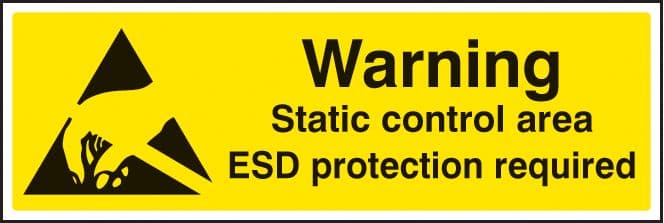 24465G Warning static control area ESD protection required Self Adhesive Vinyl (300x100mm)