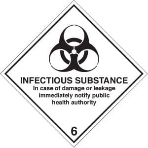 24509U Infectious substance diamond Self Adhesive Vinyl (100x100mm) Safety Sign