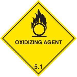 24515F Oxidising agent diamond Self Adhesive Vinyl (200x200mm) Safety Sign