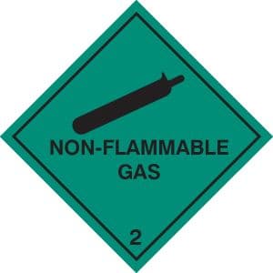 24517U Non flammable gas Self Adhesive Vinyl (100x100mm) Safety Sign