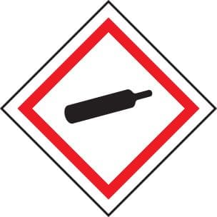 24545U Compressed Gas GHS label Self Adhesive Vinyl (100x100mm) Safety Sign