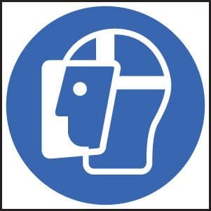 25007F Face shield symbol Self Adhesive Vinyl (200x200mm) Safety Sign