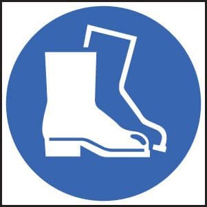 25202F Safety boots symbol Self Adhesive Vinyl (200x200mm) Safety Sign