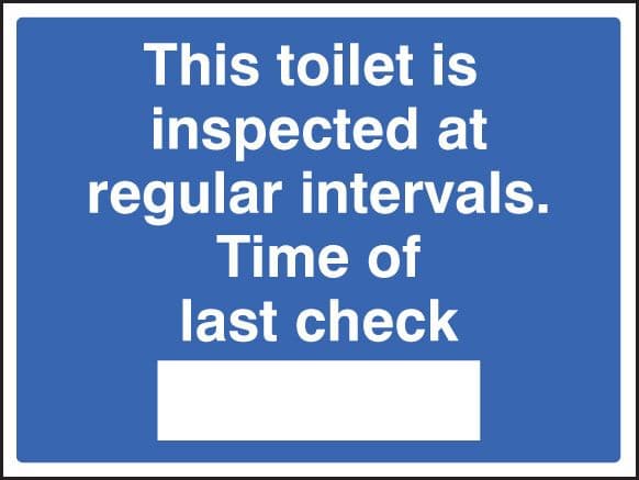 25430K This toilet is inspected Self Adhesive Vinyl (400x300mm) Safety Sign